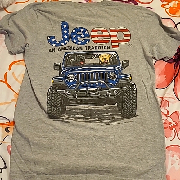 Men's Jeep with Dogs Gray Shirt Size Small - Picture 1 of 5